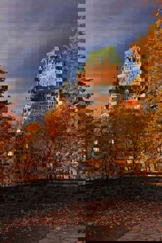 The striking Château Frontenac hotel in Quebec, during the fall.