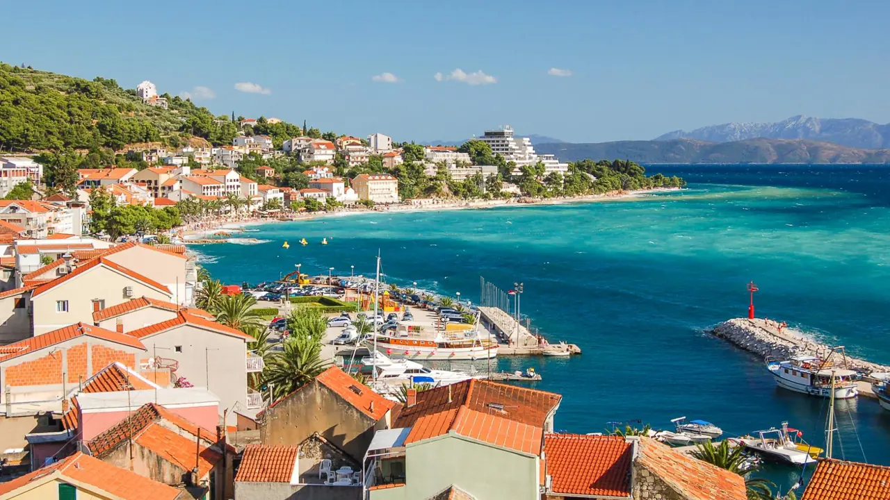 Azure scene of a summer Croatian landscape in Podgora, Croatia