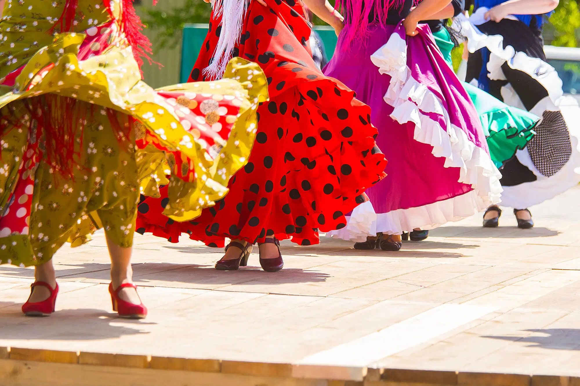 Sh 649168258 Flamenco Dancers Performing On A Wooden Stage