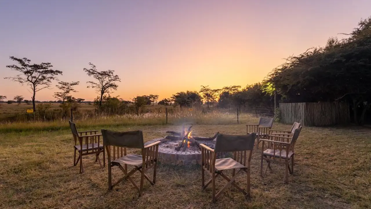 Safari Plains, Limpopo, chairs around the fire pit