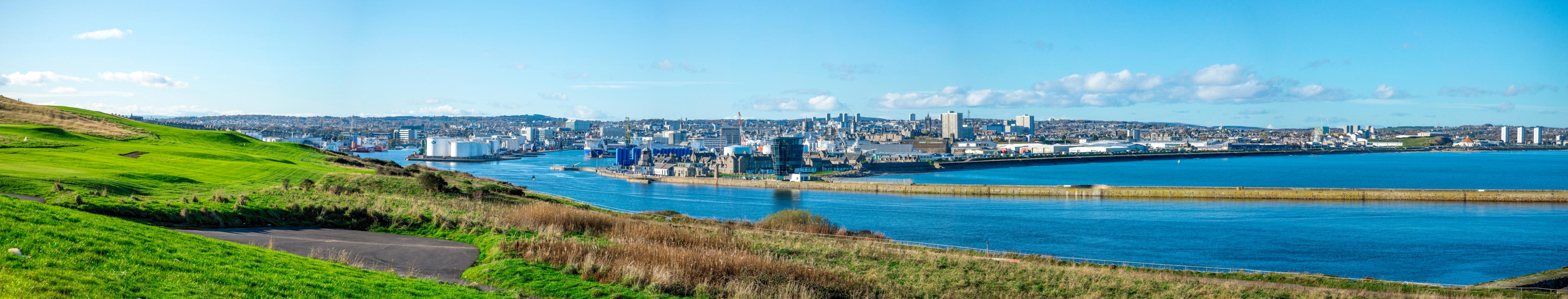 Panorama of Aberdeen city and port 