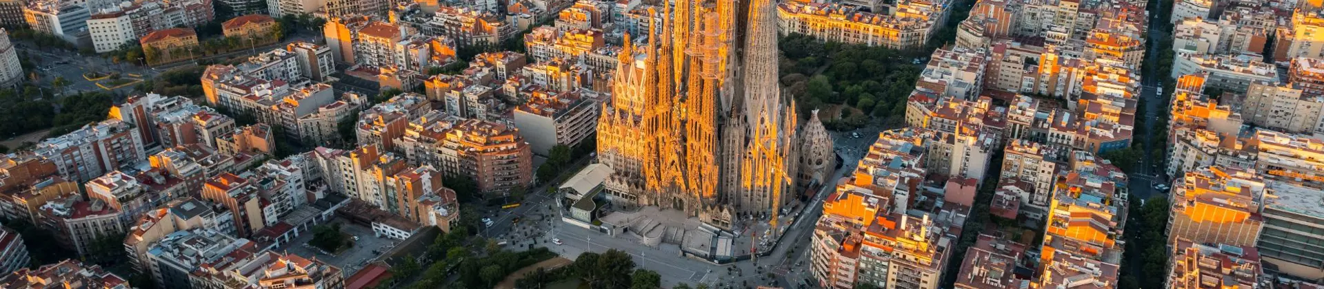 Shutterstock 2163476643 Aerial View Of Barcelona Sagrada Familia Cathedral, Spain