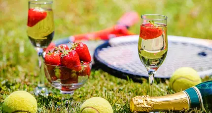 Champagne and strawberries, Wimbledon Tennis