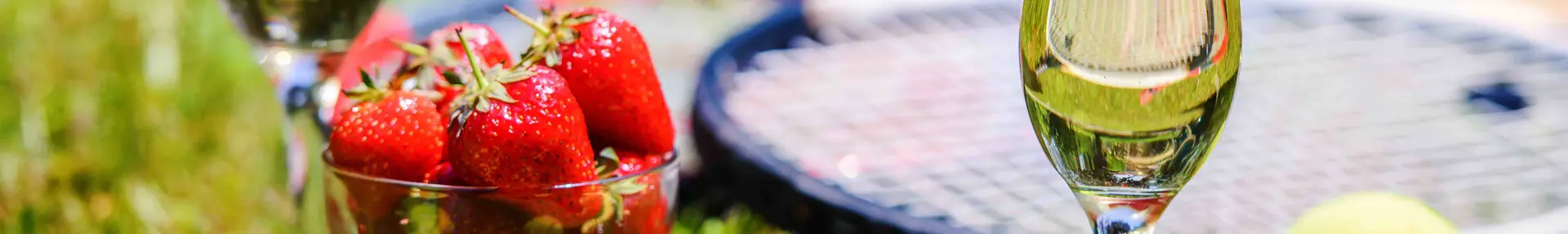 Champagne and strawberries, Wimbledon Tennis